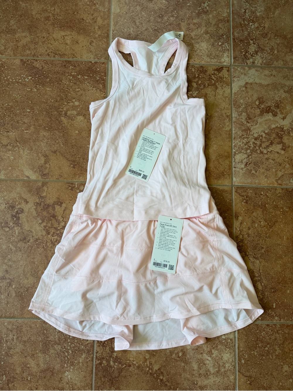 lululemon athletica light pink racerback skort dress